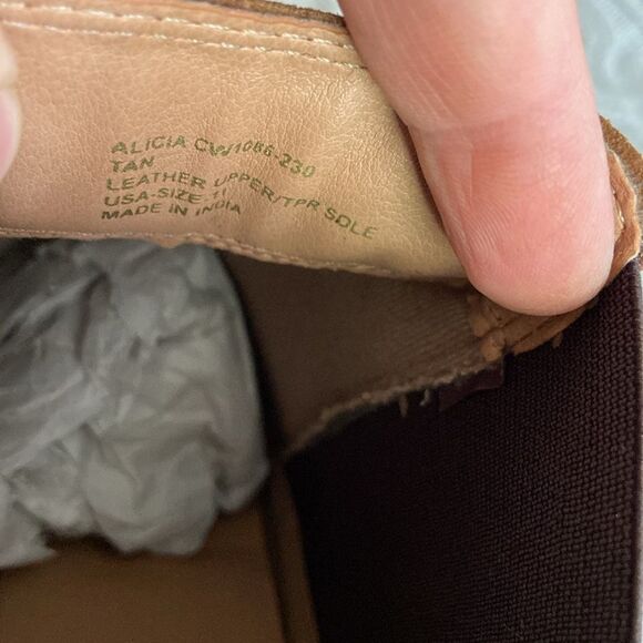 Crevo Alicia Tan Brown Leather Suede Round Toe Block Heel Casual Fall Boots - Picture 10 of 12